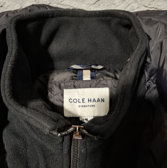 COLE HAAN SIGNATURE MEN'S Medium BLACK PUFFER JACKET COAT WITH REMOVABLE HOOD - Picture 9 of 14